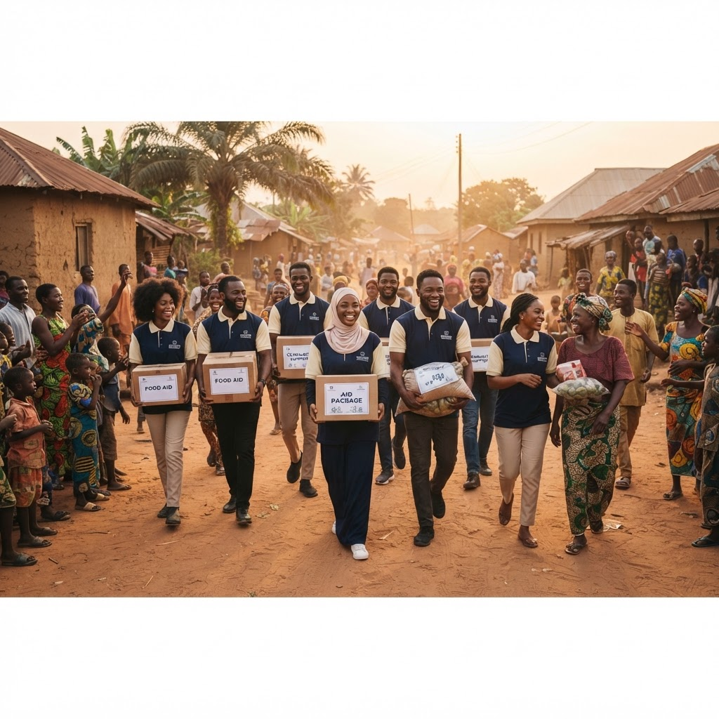 Volunteers serving a local community