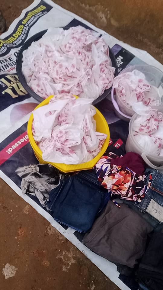 Freshly packaged meals and folded clothing prepared to share